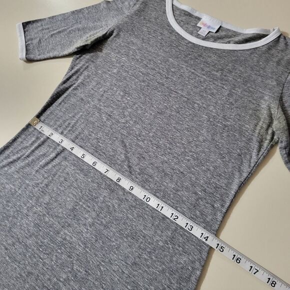 LuLaRoe Women's Gray Julia Midi Tshirt Dress - Picture 4 of 9